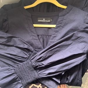 Never worn (but removed tags) Navy cotton Kenzo poplin dress, Tuckernuck, small